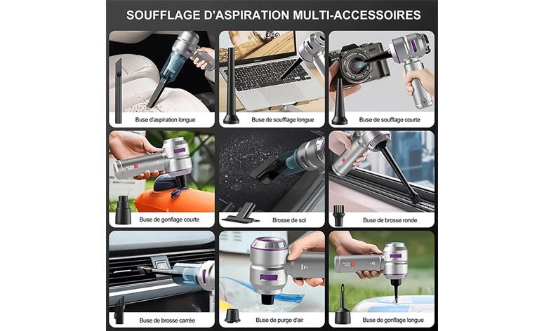 Aspirateur à main sans fil avec 10 accessoires Swiss ProLine
